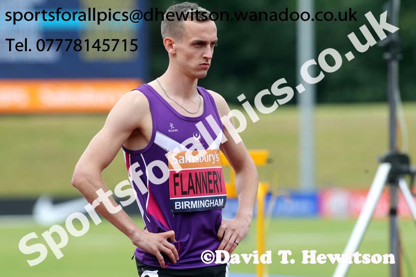 Niall Flannery (Newham) 400 metres hurdles, 2014 Sainsbury's British Championships. Photo: David T. Hewitson/Sports for All Pics